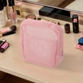 thumbnail image 5 of Unique Bargains 1 Pc Durable Grid Makeup Bag Pink Polyester, 5 of 6