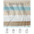 thumbnail image 7 of Abstract Gradient Stripe Bed Skirt King Size 18" Drop Brown Teal Watercolor Ruffled Wrap Around Bed Skirts Adjustable Elastic Bedskirt Dust Ruffle for King Size Bed, 7 of 7