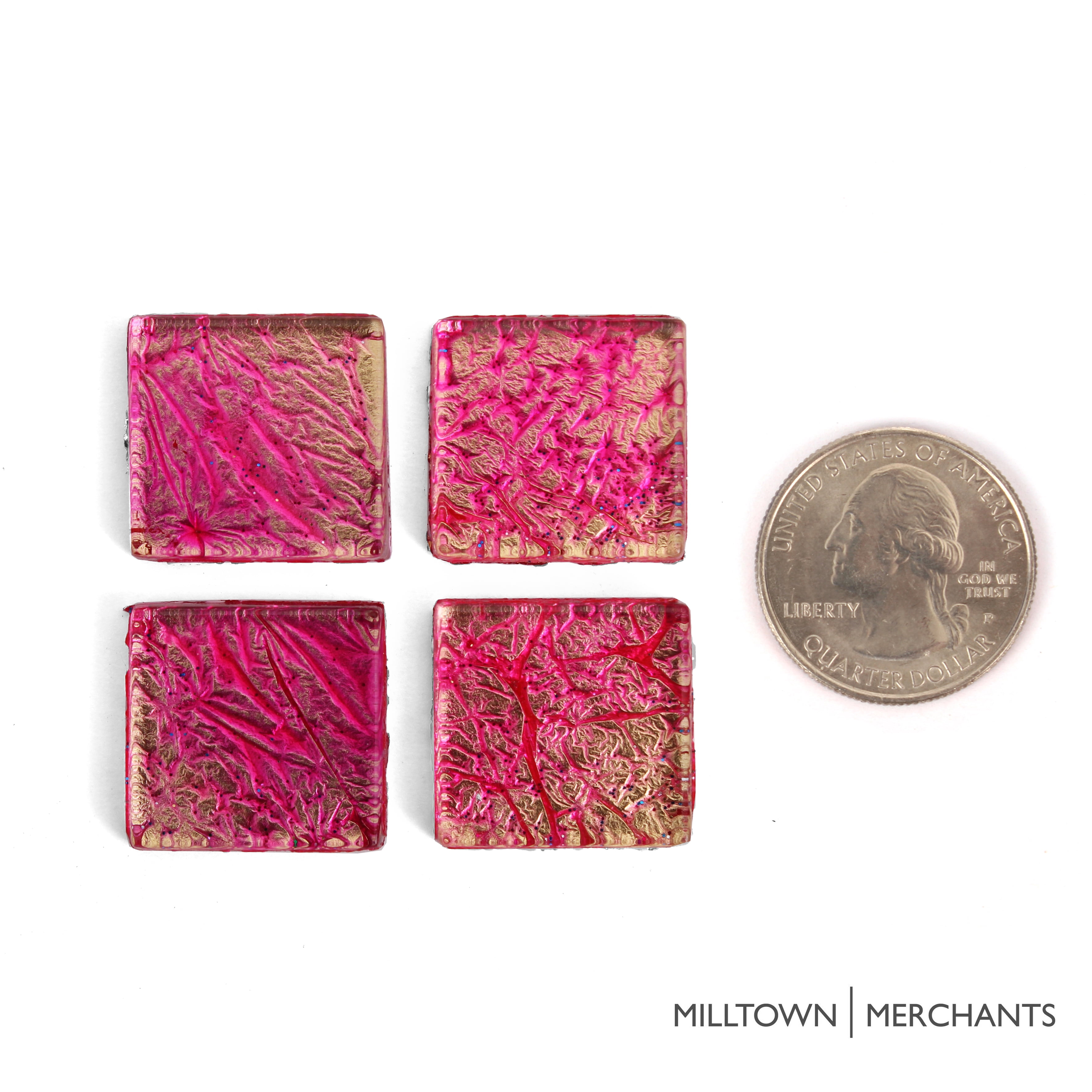 Milltown Merchants Bubblegum Foil Tile 3/4 Inch Mosaic Tile (1 lb)