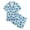 Blue, variant on Toddler Girls Short Sleeve Prints Tops T Shirt Shorts Casual Outfits Set Girl Comfy Outfit Sets