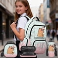 thumbnail image 2 of Aplkyhs School Backpack Set of 4 Ice Cream Capybara with Lunch Bag Pen Bag Set Bottle Sleeve for Girls Boys Multifunctional Pencil Case Suitable for Elementary Middle School High, 2 of 7