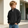 thumbnail image 3 of Boys Zip up Hoodies Cute Waffle Sweatshirts Jackets Casual Long Sleeve Stand Collar Tops Fashion Solid Color Outerwear Lightweight Coats Kids Teen Boys Back to School Clothes 3-14 Years, 3 of 9