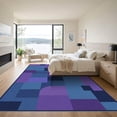 thumbnail image 3 of ODIKA 6'x9' Machine Washable Non-Slip Area Rug, Geometric Blue High Traffic Rug with Pad, Blue, 1051825, 3 of 8