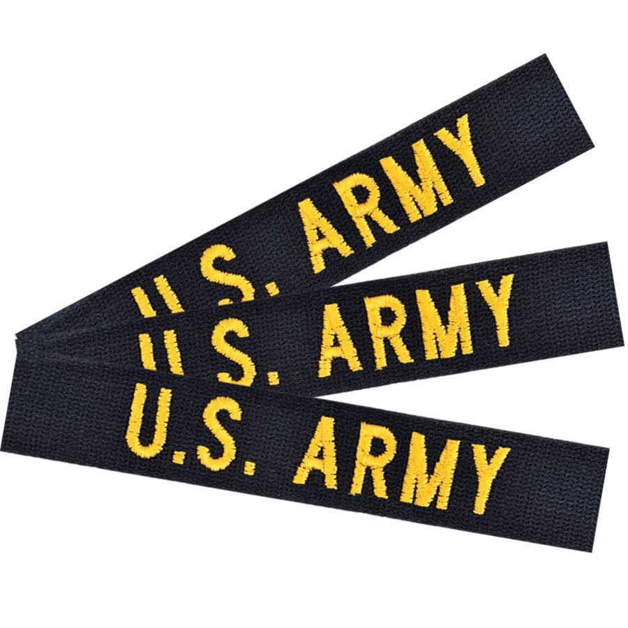 U.S. Army Black & Gold Sew On Name Tapes 3 Pack