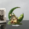 thumbnail image 6 of St. Patrick's Day Acrylic Tabletop Ornament, Moon House Leprechaun Clover Decor with Light for Irish Party Home, 6 of 9