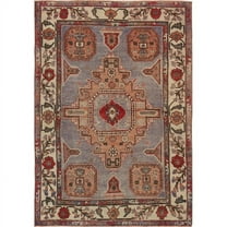 Pasargad Home Sivas 56" x 80" Lamb's Wool Area Rug in Light Blue/Beige
