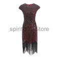 thumbnail image 1 of 1920s Flapper Dress Great Gatsby Dress O-Neck Cap Sleeve Sequin Fringe Party Midi Dress Vestido Summer Women Dress Xxxl PlusSize, 1 of 5