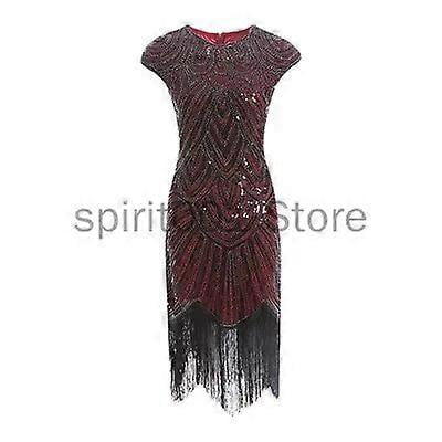 1920s Flapper Dress Great Gatsby Dress O-Neck Cap Sleeve Sequin Fringe Party Midi Dress Vestido Summer Women Dress Xxxl PlusSize