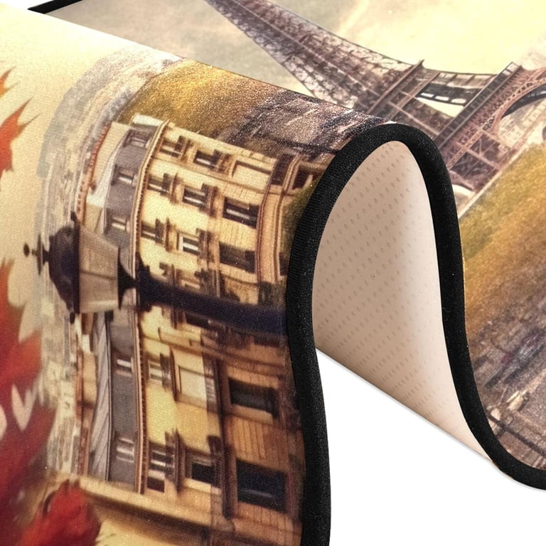 ALAZA Eiffel Tower Runner Rug - 72"x24" Non-Slip Hallway Mat, Paris Themed Home Decor