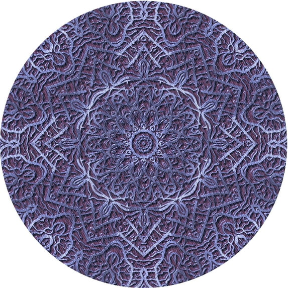 Ahgly Company Indoor Round Patterned Plum Purple Area Rugs, 5' Round