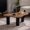 Black,Wood#03, variant on Youmumeub 39" Cloud Coffee Table, Modern Irregular Shape Accent Table, MDF Wood Top with Black Cylindrical Legs for Living Room