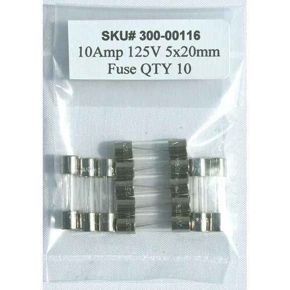 Cartridge Fuses 10A 125V FA SMALL DIM. FUSE (10 pieces)