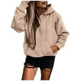 thumbnail image 6 of TYGHBN Women Casual Solid Sweatshirt Pocket Hooded Strap Long Sleeve Loose Top Hoodie Dress Women Winter Athletic Womens Hoodie Athletic Sweatshirts for Women Light Sweatshirt Hoodies Women Women S, 6 of 6