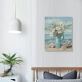 thumbnail image 3 of Shiartex Beach Wall Art for Living Room Blue Ocean Theme Canvas Print Modern Abstract Coastal Picture Seascape Painting Daisy Flower in Indian Vase Framed Artwork for Seaside Bedroom Office 16x20 Inch, 3 of 3