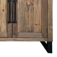 thumbnail image 4 of BenJara Oal 72 Inch Console Sideboard, Pine Wood, 2 Drawers, 4 Doors, Rustic Brown, 4 of 4