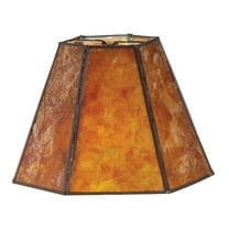 B&P Lamp® Supply Mica Panel, Mini Hexagon Shade, 3"(T) X 6"(B) X 4.25"(H) Mica Lamp Shade