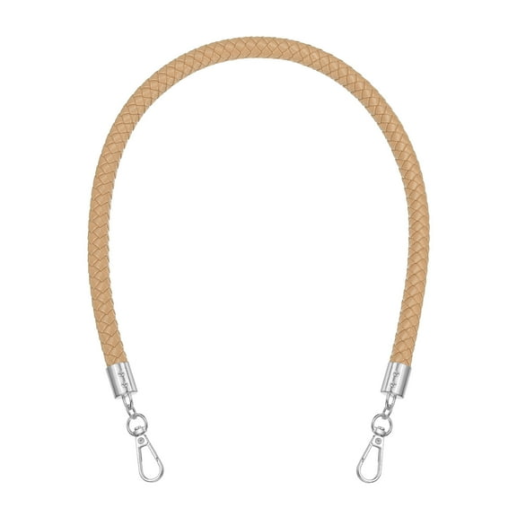Uxcell Braided Purse Straps 62cm / 24" PU Leather Handles Replacement with Silver Buckle, Beige