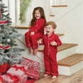 thumbnail image 4 of Pijamas de Navidad para niños pequeños, camisas de manga larga y pantalones de color rojo liso, traje de regalo para el primer Festival de Navidad, ropa de dormir de Navidad, 4 of 4