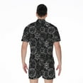 thumbnail image 2 of Black And White Mystic Witch Short Sleeve Men'S Rompers Casual Summer Jumpsuits Outfit, 2 of 4