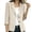 Beige, variant on Lightweight Blazer for Women Button Down Cropped Linen Jacket Casual 3/4 Sleeve Spring Summer Work Jackets,XXL,Gold