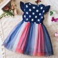 thumbnail image 6 of NOLDARES Girls Sleeveless Dresses Contrast Mesh Long Sleeve Mock Neck Formal Party Short Tulle Dress(Dark Blue,4-5 Years), 6 of 7