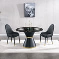 thumbnail image 4 of 46.85" Round Dining Table for 4, Modern Faux Marble Kitchen Table with Metal Base, Dining Table for Small Space, Apartment Studio, Home Office, 4 of 6