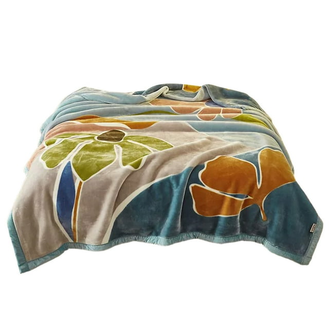 Qiweii Couverture Raschel à Double Couche Imprimée, Couverture de Sofa Chaude Épaissie