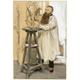 thumbnail image 3 of Jean François Raffaëlli 11x14 Black Modern Framed Museum Art Print Titled - Portrait of the Sculptor Auguste Rodin in His Studio (C. 1889), 3 of 5