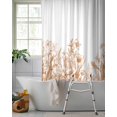 thumbnail image 2 of Split Shower Curtain for Transfer Bench, Wildflower Leaf Fabric Shower Curtains for Bathroom, Brown Floral Botanical White Watercolor Tub Sliding Transfer Bench Waterproof Bath Curtains 72"x78", 2 of 9