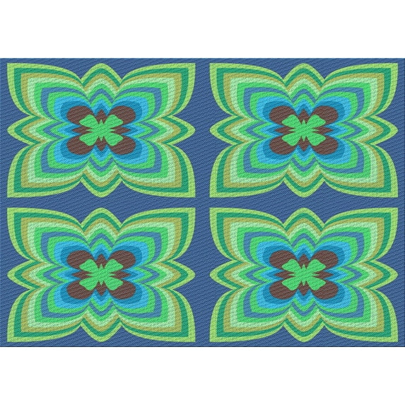Ahgly Company Machine Washable Indoor Rectangle Transitional Steel Blue Area Rugs, 2' x 4'
