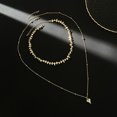 thumbnail image 5 of NICKSUN Minimalist Long Layered Necklace for Women, Luxury Stackable Beaded Lariat Chain with Heart & Imitation Pearl Pendants, 5 of 8