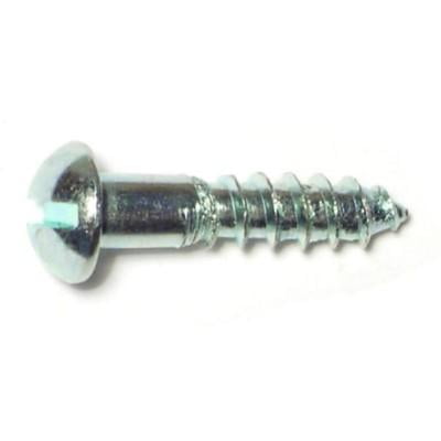 

#8 x 3/4 Zinc Plated Steel Slotted Round Head Wood Screws