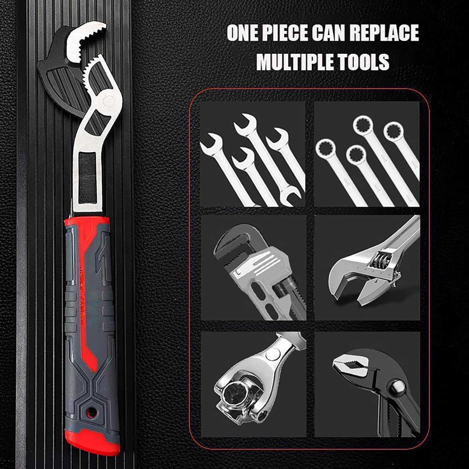 MKEUDQ-2Pcs Set of Self-locking Adjustable Wrenches, 6in and 10in Multifunctional Wrenches with an Opening Range of 7-15mm and 15-35mm, Self-adjusting Size, Suitable for Car, Bicycle, and Plumbing Re