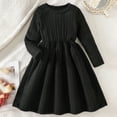 thumbnail image 2 of yocbz Baby Girl Dress Long Sleeve Dress Girls Smocked Puff Sleeve Dress Cute Square Neck Sundresses Dresses Black,Size for 7-8 Years, 2 of 9