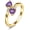 B-February-Created Amethyst, variant on 1CT Adjustable Women Heart Ring 14K Gold Plated Birthstone Rings for Women Promise Ring for her Simulated Gemstone Statement Stackable Band Width 2mm Open Size 5~9
