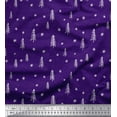 thumbnail image 1 of Soimoi Purple Georgette Viscose Fabric Asterisk & Snow Nature Fabric Prints By Yard 42 Inch Wide, 1 of 3