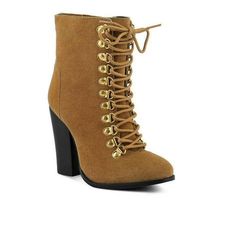 

Goose-Feather Antique High Heeled Ankle Boot