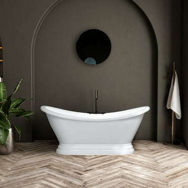 Dreamwerks 5.75 ft. Acrylic Pedestal Bathtub in White