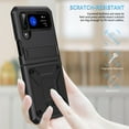 thumbnail image 5 of SaniMore for Samsung Galaxy Z Flip 3/4 6.7" Tri-layer Case with Wireless Charging Tempered Glass Screen Protector Hidden Bracket Drop Resistant Heavy Duty Protective Case for Galaxy Z Flip 3/4, Black, 5 of 7