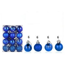 SDJMa Christmas Balls Ornaments for Xmas Tree, 24ct Plastic Shatterproof Baubles Colored and Glitter Christmas Party Decoration 1.2inch Set