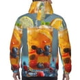 thumbnail image 7 of Rateoe Refreshing Fruit Infused Drinks Pattern Mens Hoodie, Pullover Hooded Sweatshirt, Kangaroo Pocket Hoodie Ideal for Daily Wear, Travel and Home-X-Large, 7 of 7