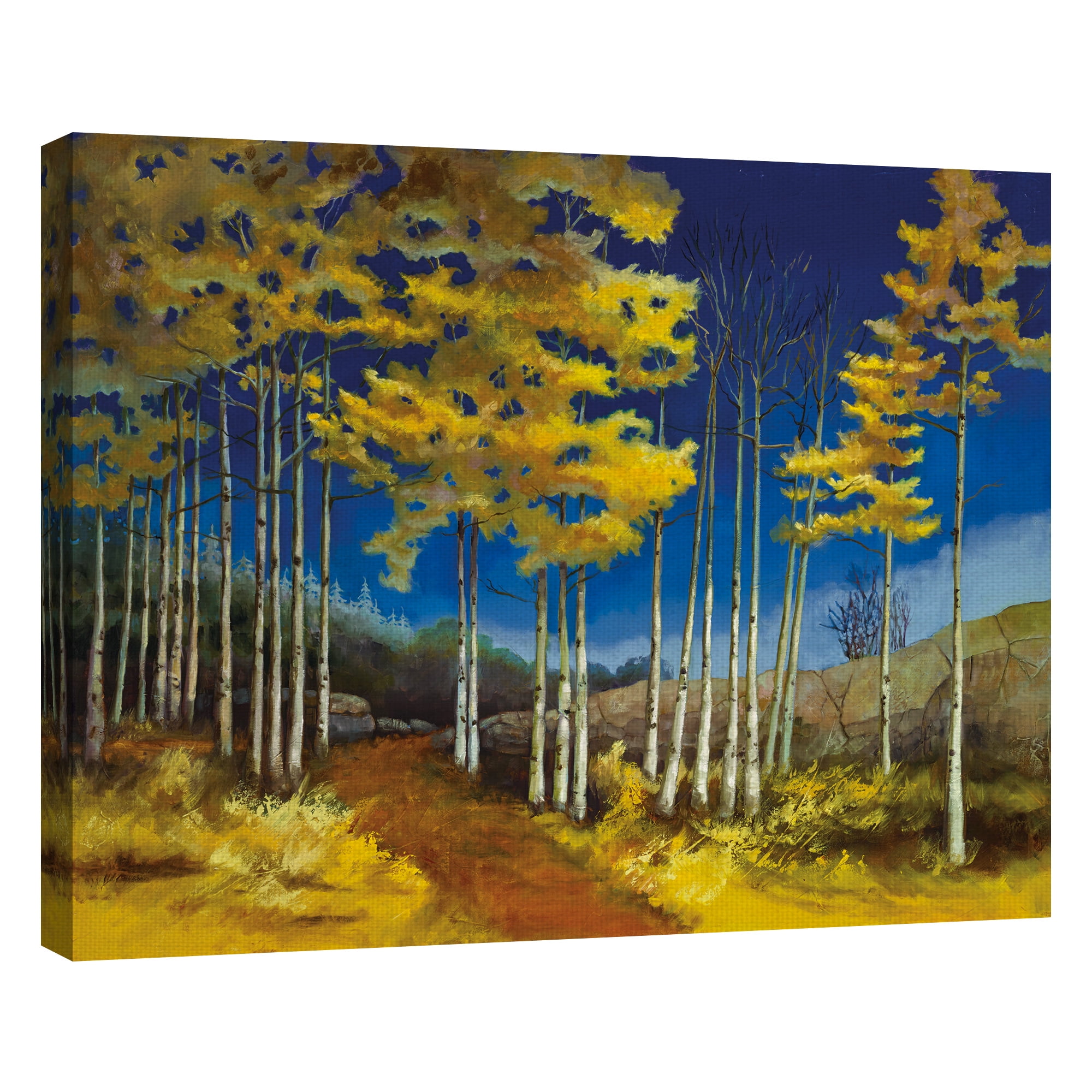 Masterpiece Art Gallery Yellow Aspen Forest By Sue Darius Canvas Art Print 22" x 28"