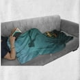 thumbnail image 5 of Deep Sea Soft Flannel Fleece Throw Blanket, Silhouettes of Divers and a Sunken Ship Treasure Chest Marine Life, Cozy Plush for Indoor and Outdoor Use, 50" x 70", Aqua Dark Teal Marigold, by Ambesonne, 5 of 5