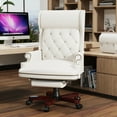 thumbnail image 4 of DeeHome 330LBS Executive Office Chair with Footstool, Ergonomic Design High Back Reclining Comfortable Desk Chair - White, 4 of 7