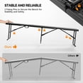 thumbnail image 2 of 6 Foot Plastic Folding Bench, Durable Steel Frame with Handle, Multi Purpose for Dining Room Cafe Commercial Outdoor Indoor Gatherings, Black, 2 of 6