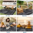 thumbnail image 6 of Garvee 8'x10' Waterproof Outdoor Rug Leaf Pattern Bordered Plastic Patio Mat, Modern Reversible Non-Slip Outdoor Carpet for Camping, RV, Balcony, Porch, Picnic, Black, 6 of 7
