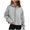 Gray, variant on Viikei Zip Up Hoodies for Women Sweatshirt for Women Women Casual Loose Hooded Long Sleeve Zipper Solid Cardigan Blouse Hoodies Sweatshirt Tops with Pocket