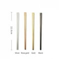 thumbnail image 6 of 1 pair Korean Stainless Steel Solid Flat Chopsticks Titanium Gold Japanese Sushi Chinese Chop Sticks Kitchen Dinnerware Tools, 6 of 6