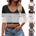 thumbnail image 4 of Asxite Women Summer Tops V Neck Short Sleeve Solid Breathable Casual Shirts, 4 of 6