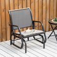 thumbnail image 2 of Outsunny Patio Glider, Metal Frame Outdoor Glider Swing Chair, Light Grey, 2 of 10